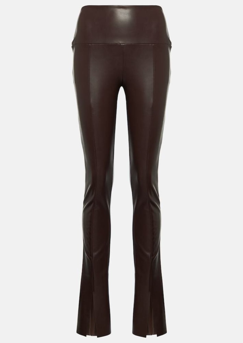 Norma Kamali High-rise faux leather flared leggings