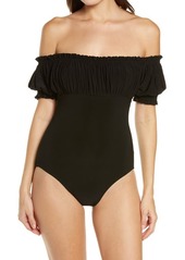Norma Kamali Jose Empire Off the Shoulder One-Piece Swimsuit