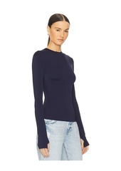 Norma Kamali Long Sleeve Crew Top