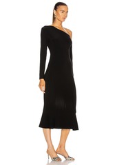 Norma Kamali Long Sleeve Drop Shoulder Fishtail Dress