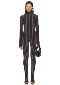 Norma Kamali Long Sleeve Turtle Catsuit With Footie