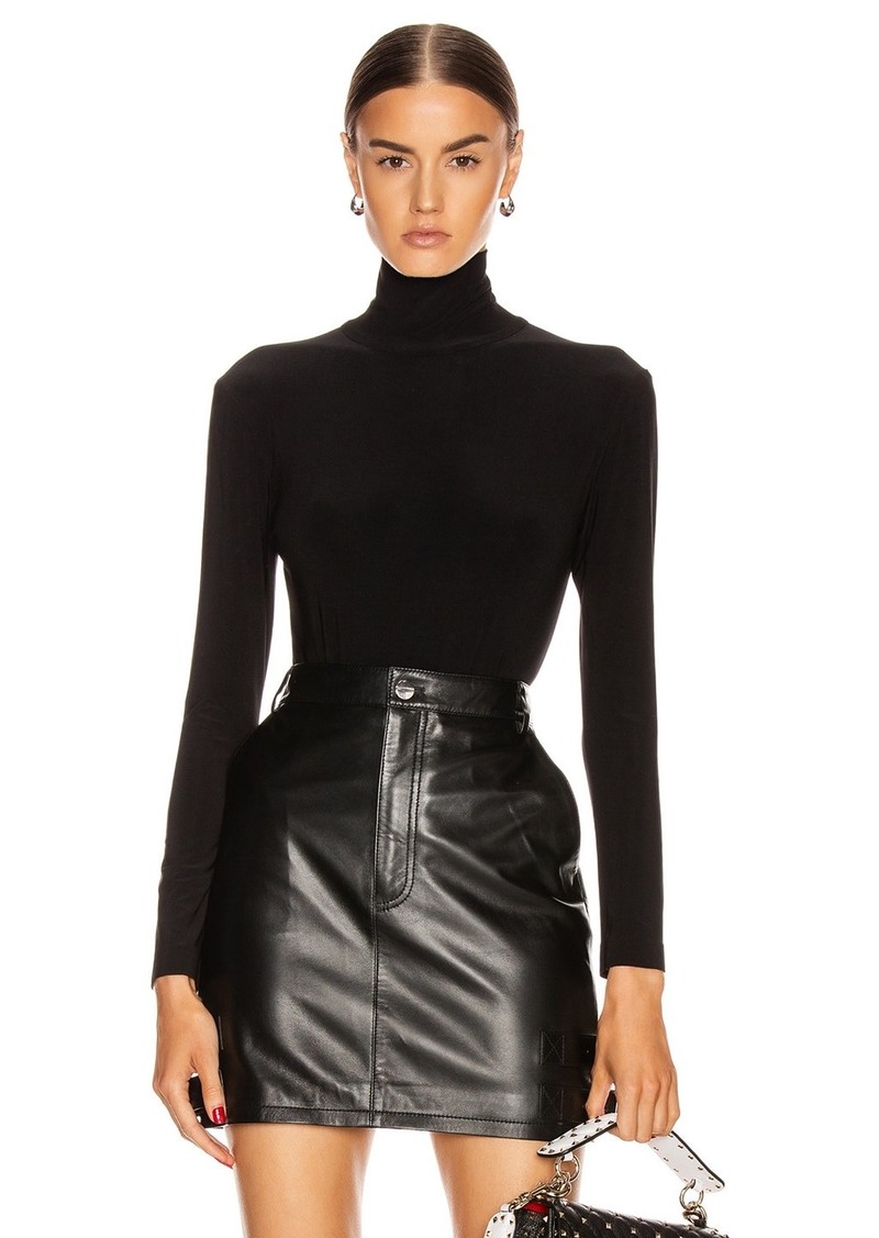 Norma Kamali Long Sleeve Turtleneck Bodysuit