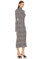 Norma Kamali Long Sleeve Turtleneck Fishtail Dress