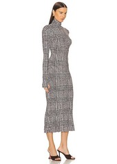 Norma Kamali Long Sleeve Turtleneck Fishtail Dress