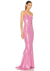 Norma Kamali Low Back Slip Mermaid Fishtail Gown