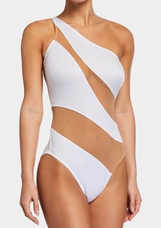 Norma Kamali Mio Snake Mesh One-Piece Swimsuit