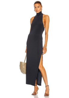 Norma Kamali Norma Kamali Halter Turtleneck Side Slit Dress