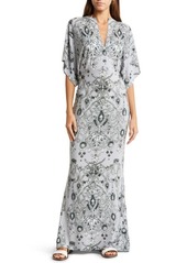 Norma Kamali Obie Jewel Print Cover-Up Maxi Dress