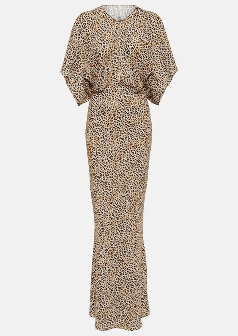 Norma Kamali Obie leopard-print georgette gown