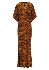 Norma Kamali Obie V-neck tiger-print jersey dress