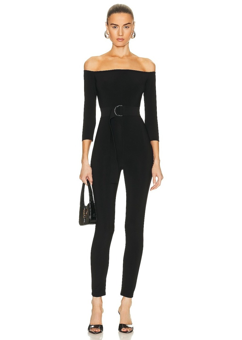 Norma Kamali Off Shoulder Catsuit