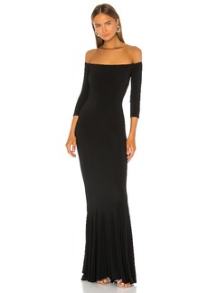 Norma Kamali Off the Shoulder Fishtail Gown
