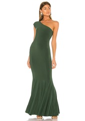 Norma Kamali One Shoulder Fishtail Gown
