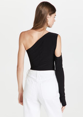 Norma Kamali One Shoulder One Sleeve Top