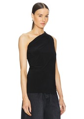 Norma Kamali One Shoulder Peasant Top