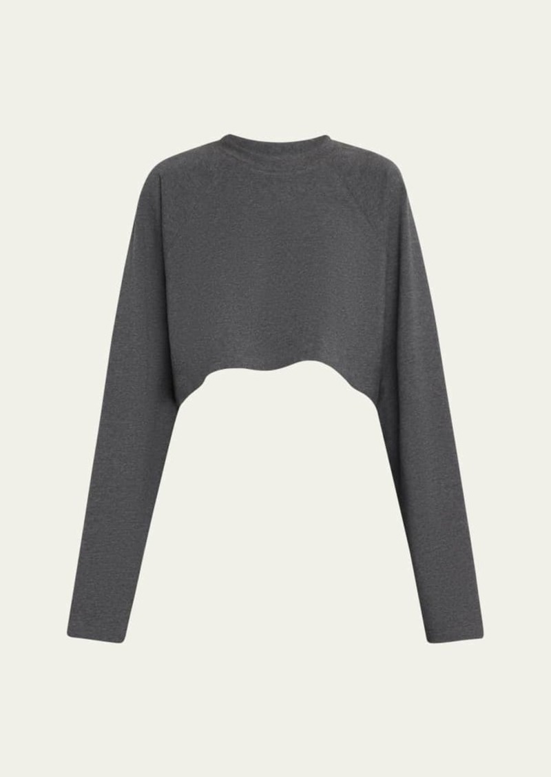 Norma Kamali Oversized Raglan-Sleeve Cropped Top