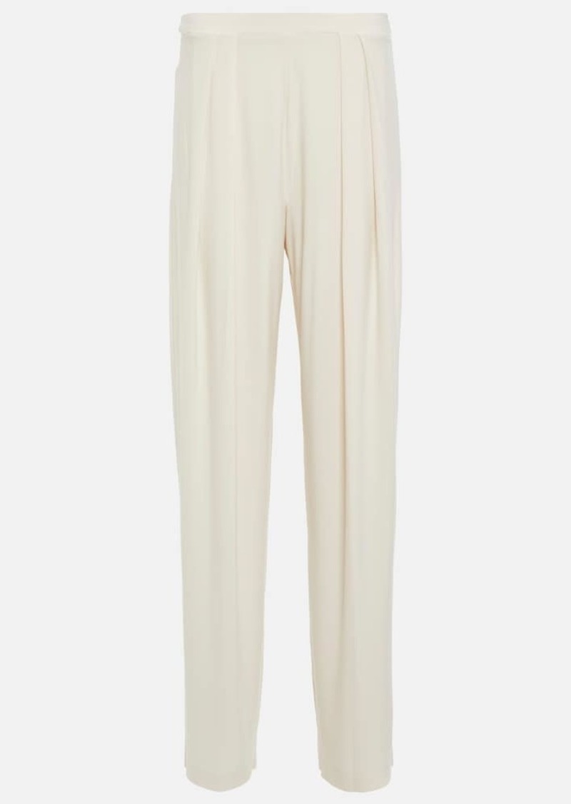 Norma Kamali Pleated tapered jersey pants