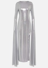 Norma Kamali Ribbon open-back lamé gown