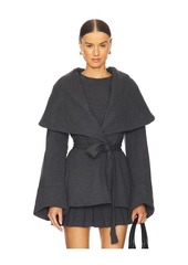 Norma Kamali Shawl Collar Peplum Jacket