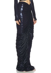 Norma Kamali Shirred Long Skirt