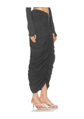 Norma Kamali Shirred Long Skirt