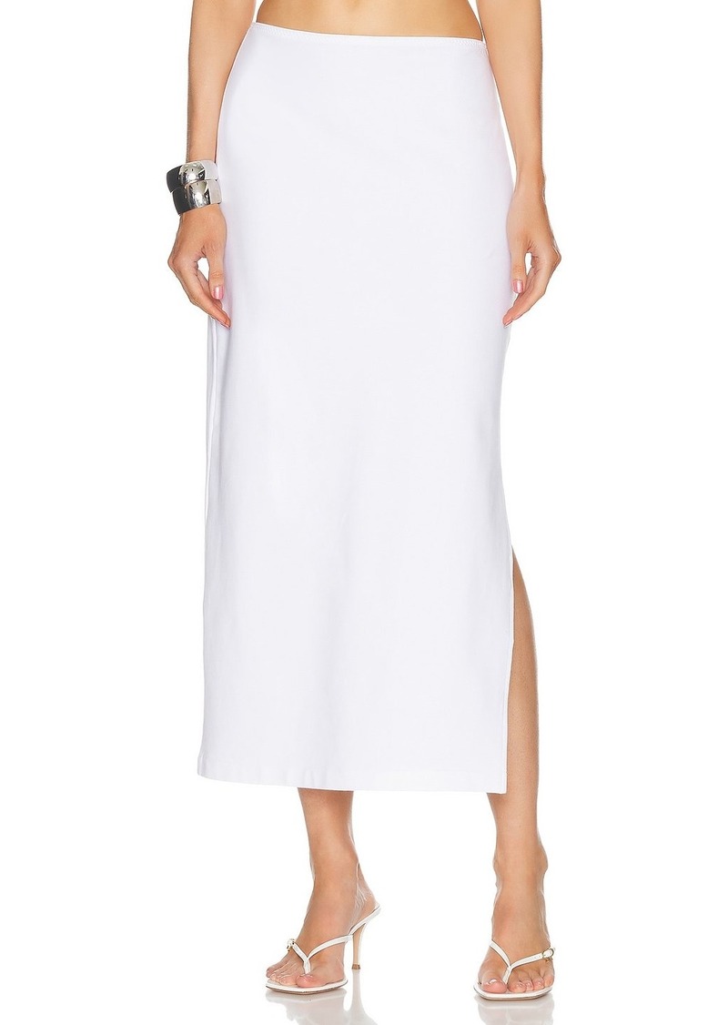 Norma Kamali Side Slit Midcalf Skirt