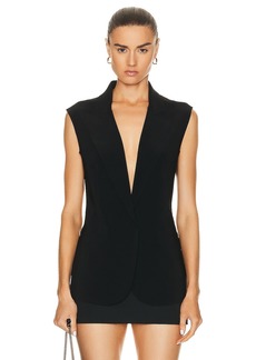 Norma Kamali Sleeveless Single Breasted Jacket