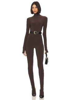 Norma Kamali Slim Fit Turtle Catsuit With Footsie