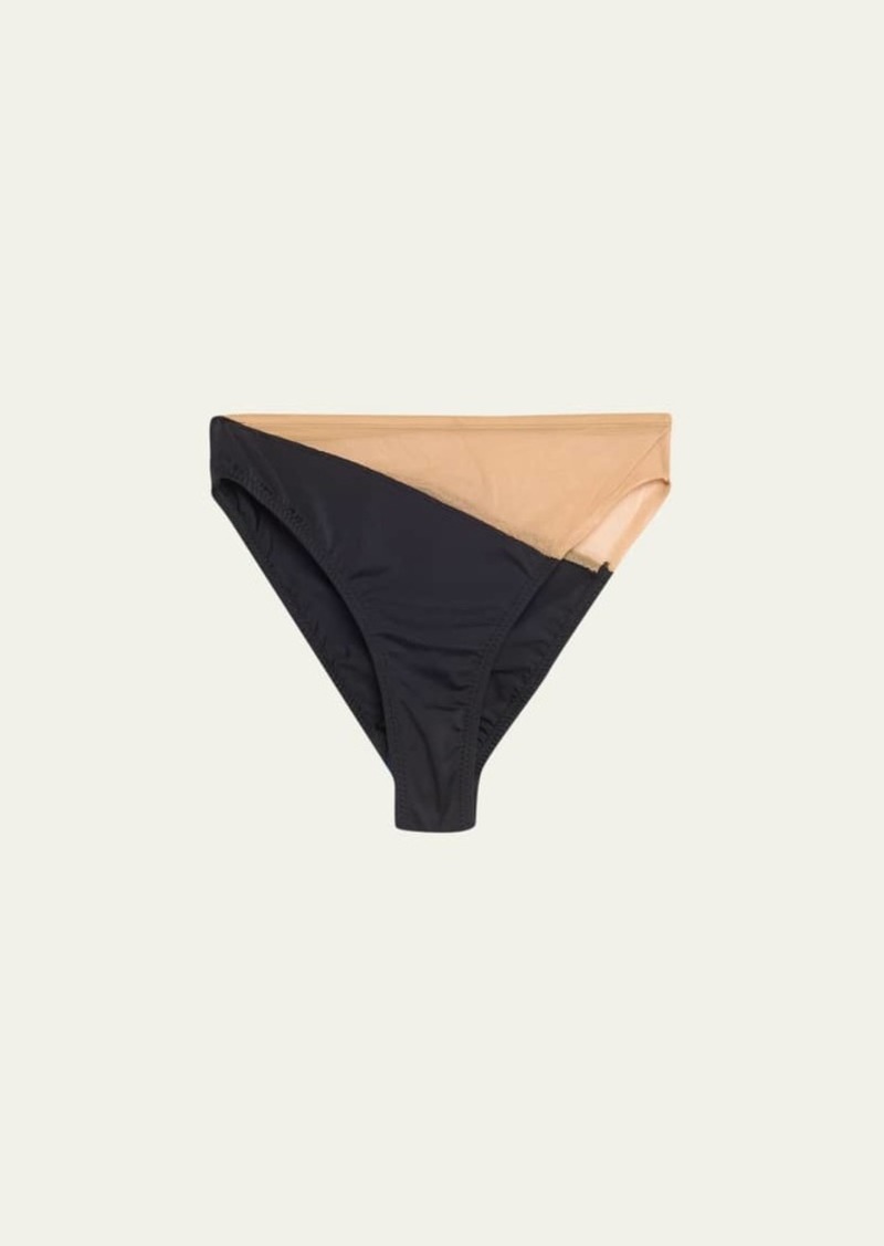 Norma Kamali Snake Mesh High-Waist Bikini Bottom