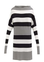 Norma Kamali Spliced-stripe all-in-one knitted dress