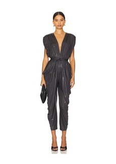 Norma Kamali Square Sleeve Waterfall Jumpsuit