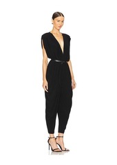 Norma Kamali Square Sleeve Waterfall Jumpsuit