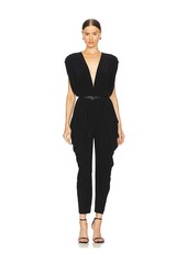 Norma Kamali Square Sleeve Waterfall Jumpsuit