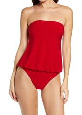 Norma Kamali Strapless Babydoll One-Piece Swimsuit in Red at Nordstrom