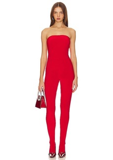 Norma Kamali Strapless Catsuit With Footsie
