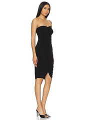 Norma Kamali Strapless Shirred Front Dress To Knee