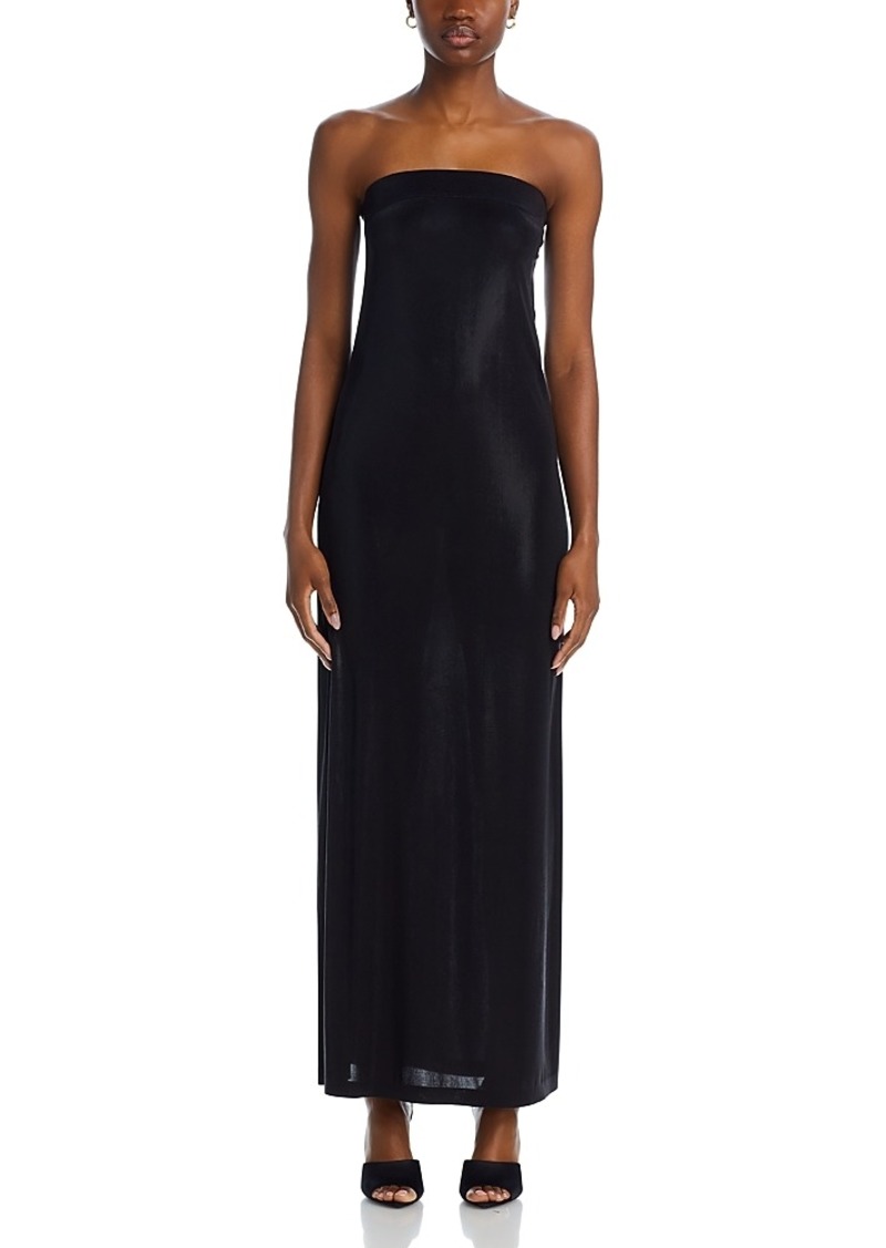 Norma Kamali Strapless Side Slit Gown