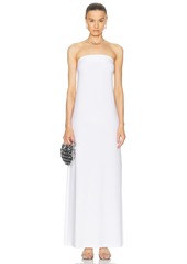 Norma Kamali Strapless Tailored Side Slit Gown