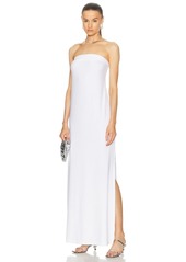 Norma Kamali Strapless Tailored Side Slit Gown