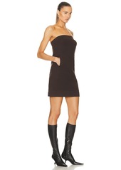 Norma Kamali Strapless Tailored Terry Mini Dress