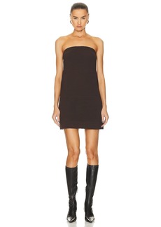 Norma Kamali Strapless Tailored Terry Mini Dress