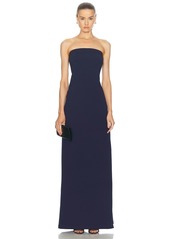 Norma Kamali Strapless Tailored Terry Side Slit Gown