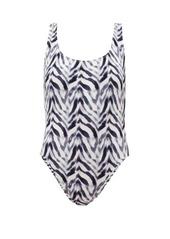 Norma Kamali Super zebra-print scoop-back swimsuit
