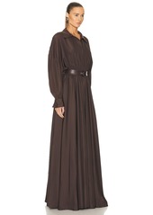 Norma Kamali Super Oversized Boyfriend Shirt Flared Gown