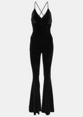 Norma Kamali Velvet flared jumpsuit