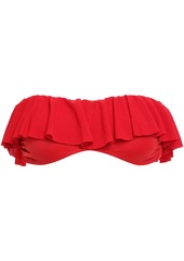 Norma Kamali Woman Ruffled Bandeau Bikini Top Tomato Red