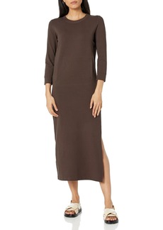 NORMA KAMALI Women's 3/4 Sleeve Tailored Terry Gown