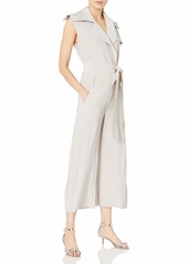 Norma Kamali Women's Double Breasted Trench Sleeveless Cropped Jumpsuit  M