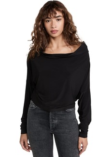 Norma Kamali Women's Drop Shoulder All in One Cropped Top  L