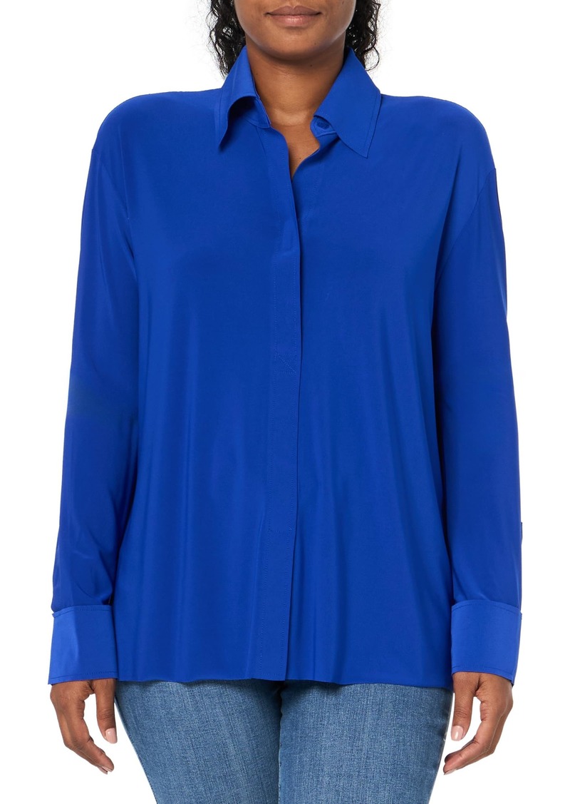 Norma Kamali Women's NK Shirt with Collar Stand